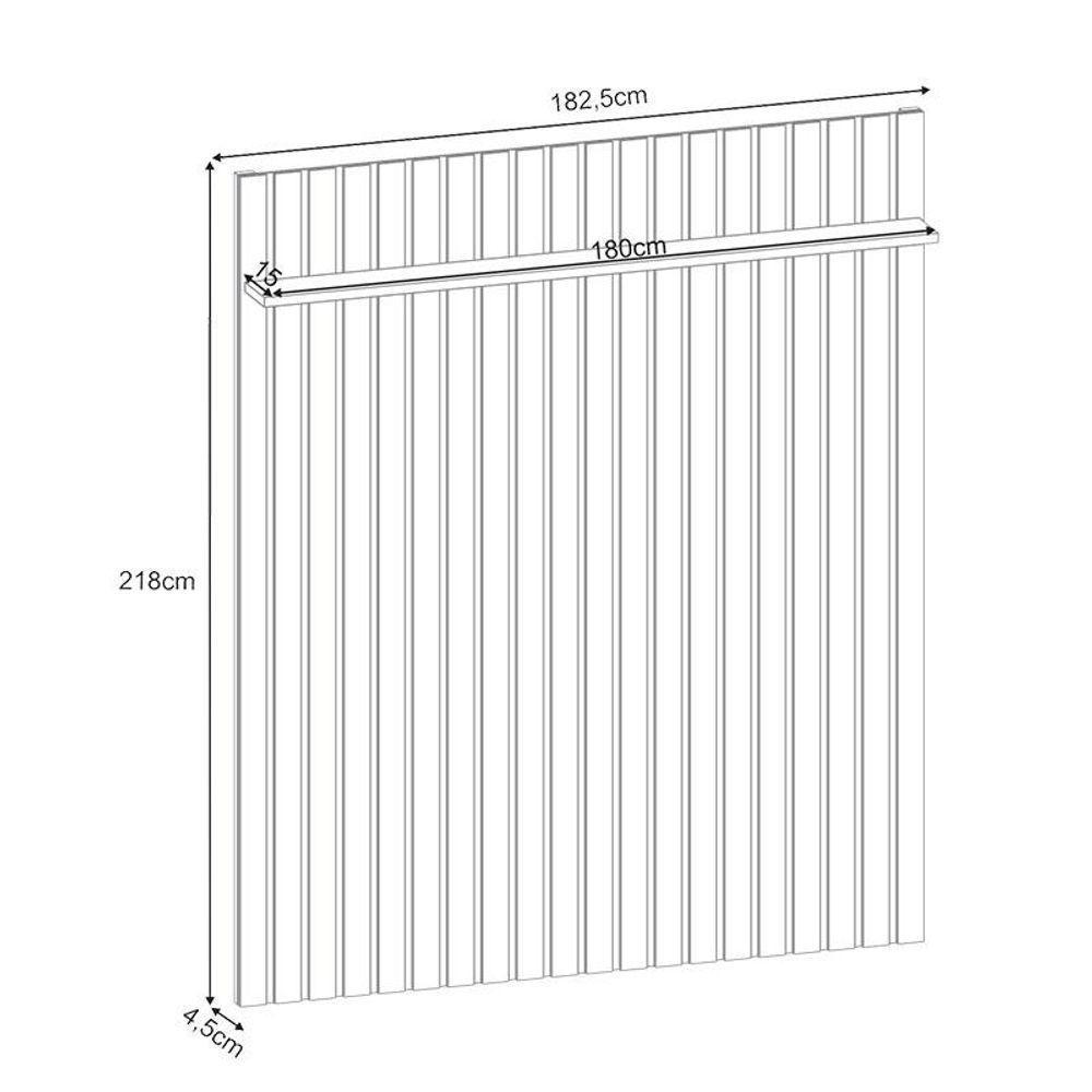 Painel Para Tv Home Suspenso Ripado You Illusion 1.8 Com Aparador Vivant Off White - Hb Móveis - 3