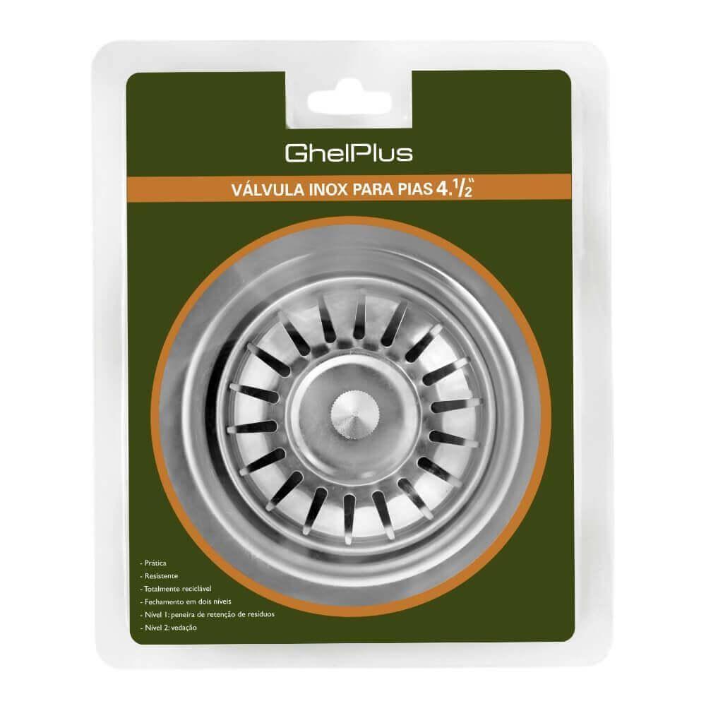 Válvula Ghelplus Inox Para Cubas E Pias 4.½’’ Plus - 2