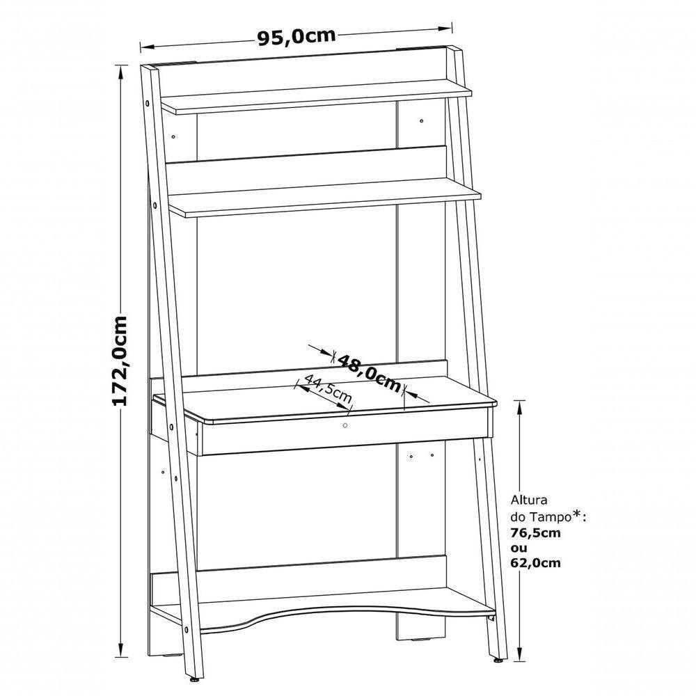 Estante Escrivaninha Simba Rosa Fosco - Reller - 7