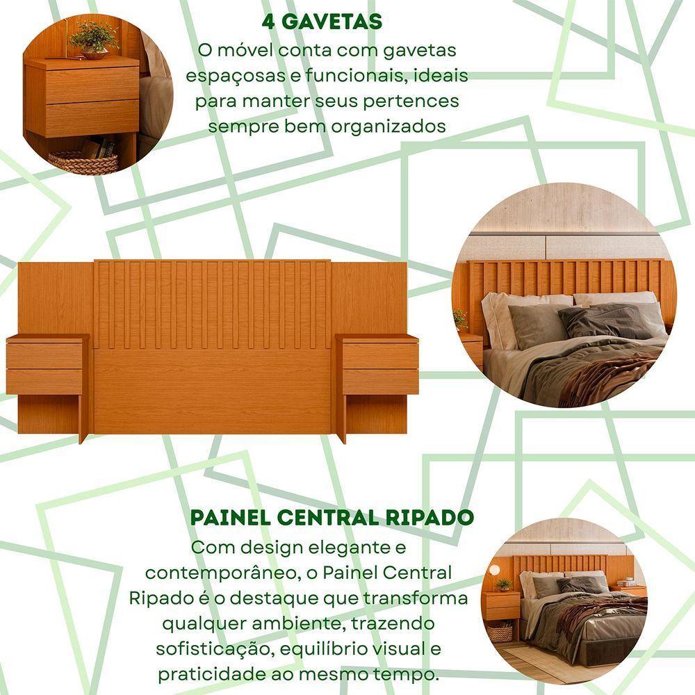 Cabeceira Olinda 4 Gavetas Quarto Cinamomo - Albatroz - 4