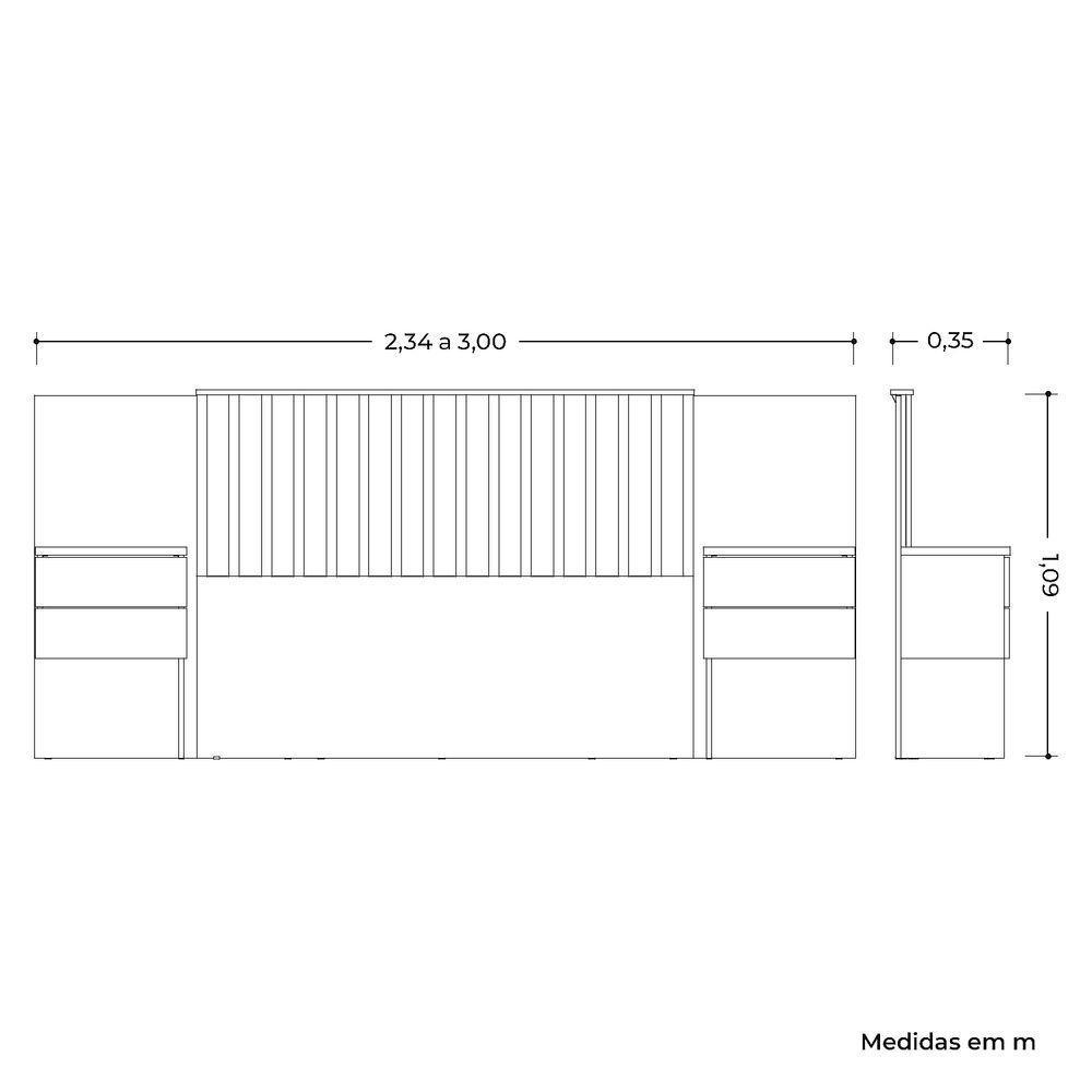 Cabeceira Olinda 4 Gavetas Quarto Cinamomo - Albatroz - 6