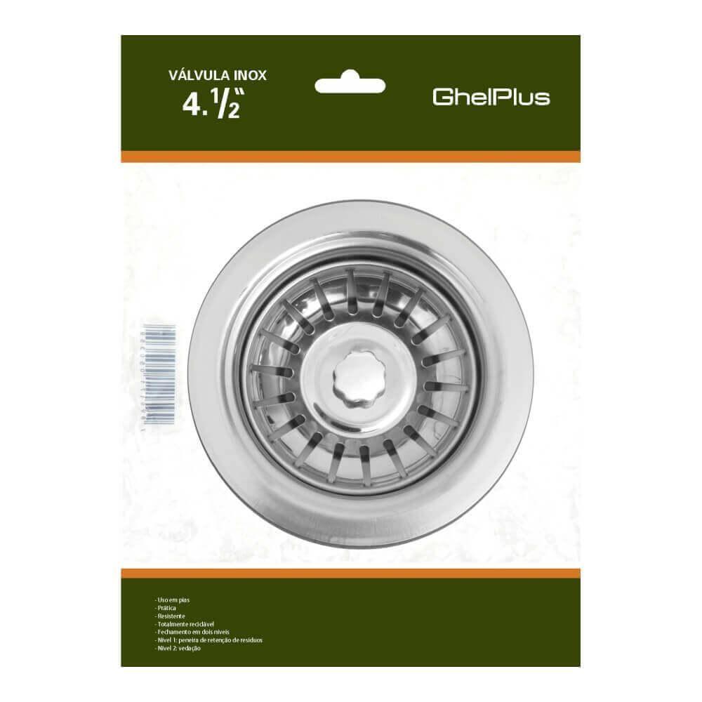 Válvula Ghelplus Em Inox Para Cubas E Pias 4.½ - 2