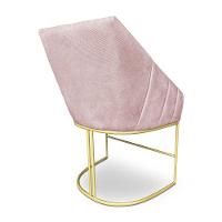 Poltrona Decorativa Alana Suede Base De Ferro Dourado - Pallazio Cor Rosa Bebê - 5