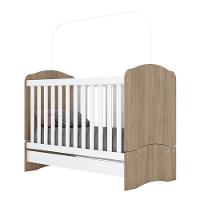 Berço Nacional Bala De Menta E Guarda Roupa Infantil Pique-esconde Rústico Branco - Henn - 6