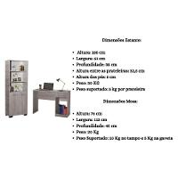 Kit Estante Para Livros Mesa Escrivaninha Giovana Natural Com Porta - 3