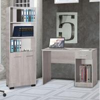 Kit Estante Para Livros Mesa Escrivaninha Giovana Natural Com Porta - 6