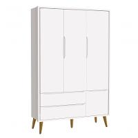 Jogo De Quarto Para Bebê Completo 3 Portas Théo New Branco Fosco Com Madeira - Reller - 2