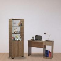 Kit Estante Para Livros Mesa Escrivaninha Onix Mel Com Porta - 8