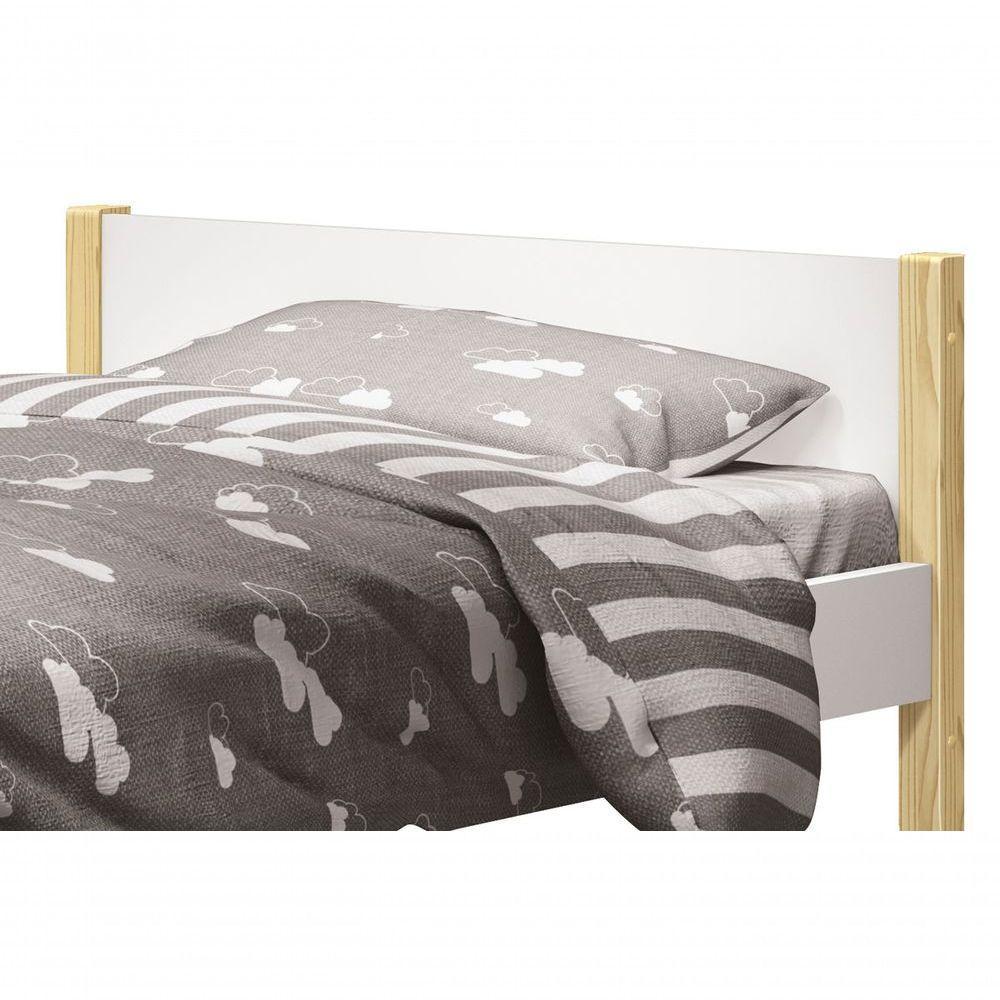 Cama Babá Solteiro Simba Branco Fosco Com Natural - Moveisaqui - 4