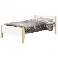 Cama Babá Solteiro Simba Branco Fosco Com Natural - Moveisaqui - 1