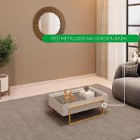Mesa De Centro Kika De Sala Hall Moderna Com Espelho Pes Em Metal Bali