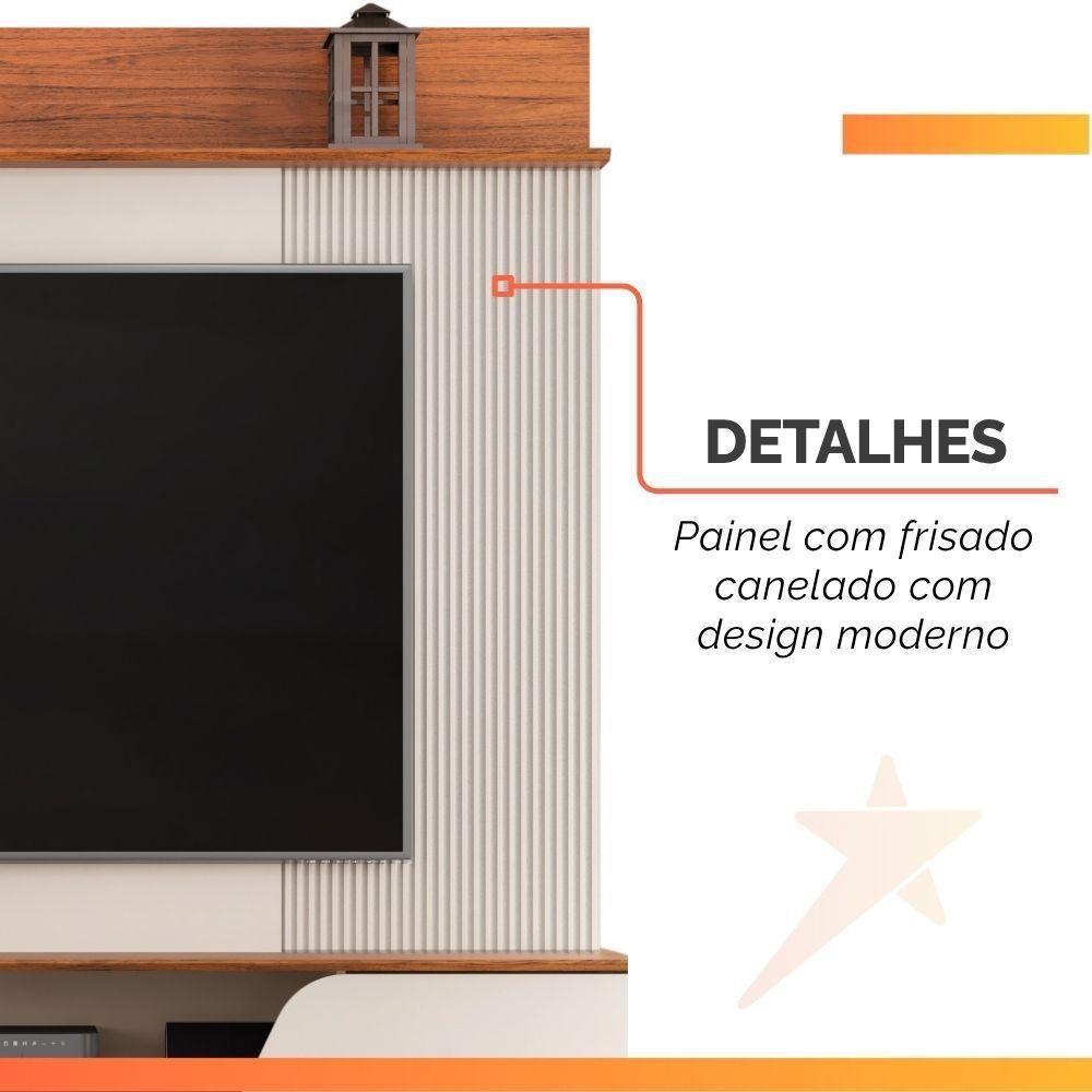 Estante Home Theater Para Tv Até 70 Polegadas 1,82m 2 Portas Duna Off White/madeirado Off White / Madeirado - 4