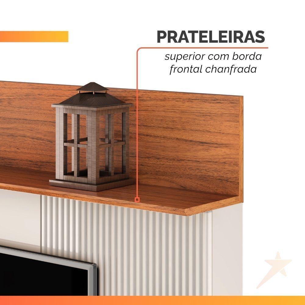 Estante Home Theater Para Tv Até 70 Polegadas 1,82m 2 Portas Duna Off White/madeirado Off White / Madeirado - 5