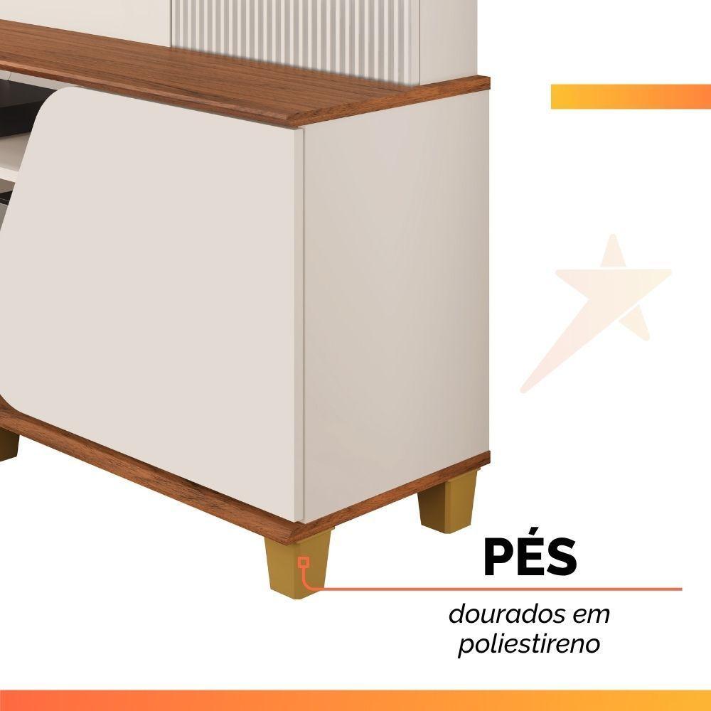Estante Home Theater Para Tv Até 70 Polegadas 1,82m 2 Portas Duna Off White/madeirado Off White / Madeirado - 8