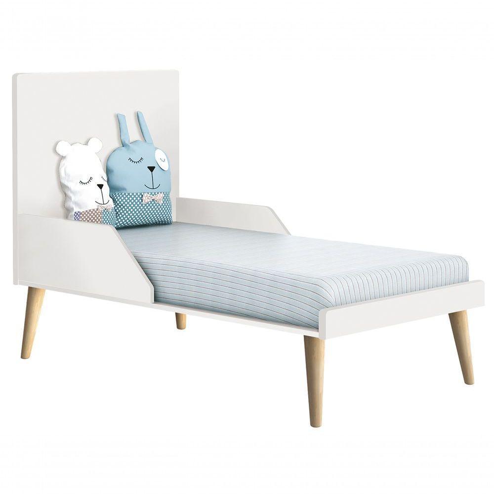 Berço Americano Théo New Branco Fosco Com Natural - Reller - 5