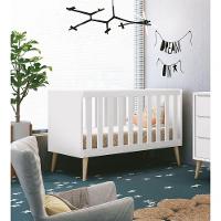 Berço Americano Théo New Branco Fosco Com Natural - Reller - 2