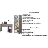 Kit Estante Para Livros Mesa Escrivaninha Onix Natural - 5