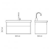 Gabinete Nicho Suspenso Com Espelheira Para Banheiro Com Lavatório Beta Branco Com Marmorizado Branco - Moveisaqui - 3