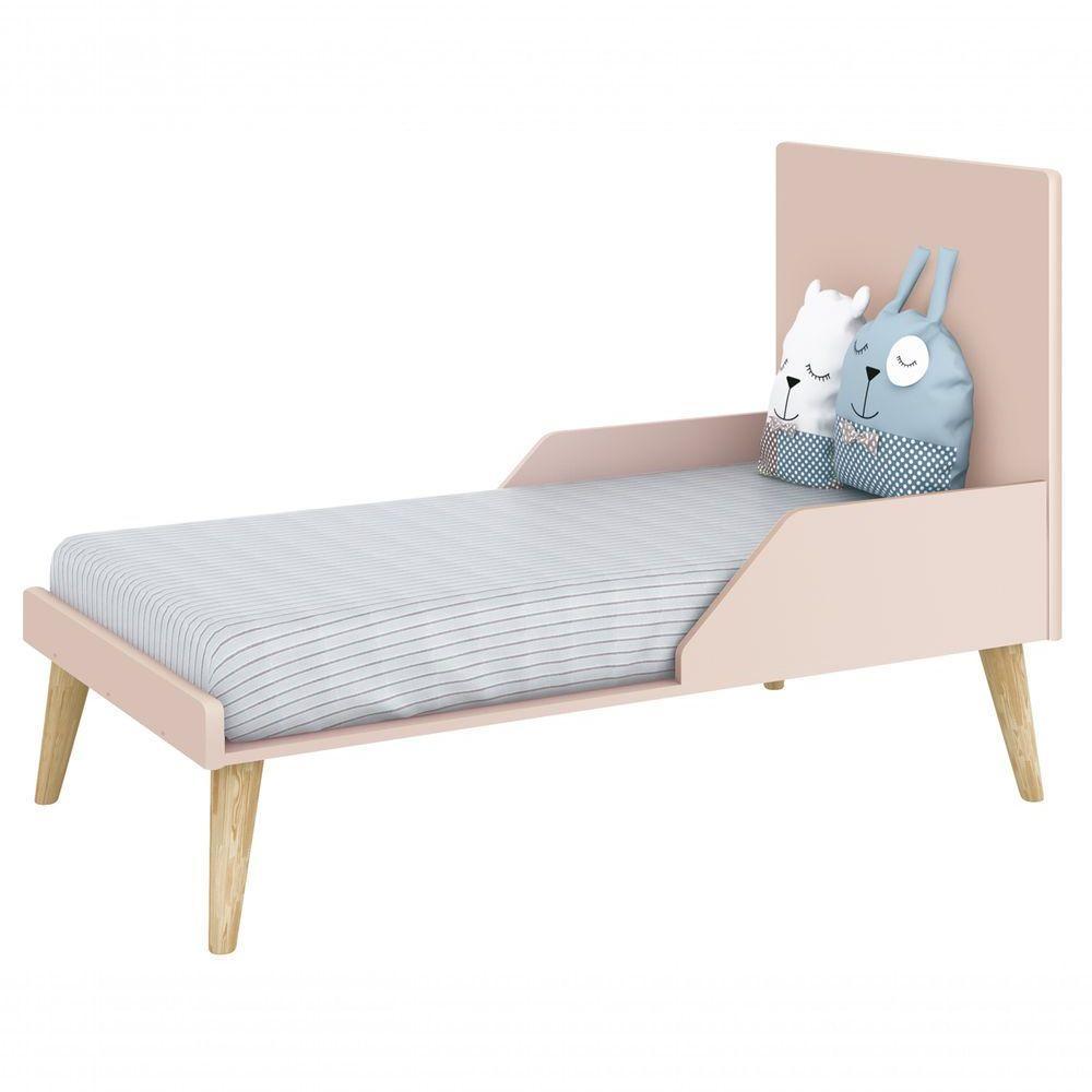 Berço Americano Théo New Rosa Fosco Com Natural - Reller - 5