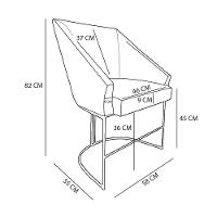 Poltrona Decorativa Alana Suede Base De Ferro Dourado - Pallazio Cor Marrom Rato - 6