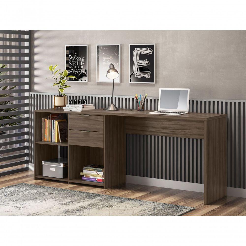 Mesa Para Computador Office Zínia Nogal - Moveisaqui - 2