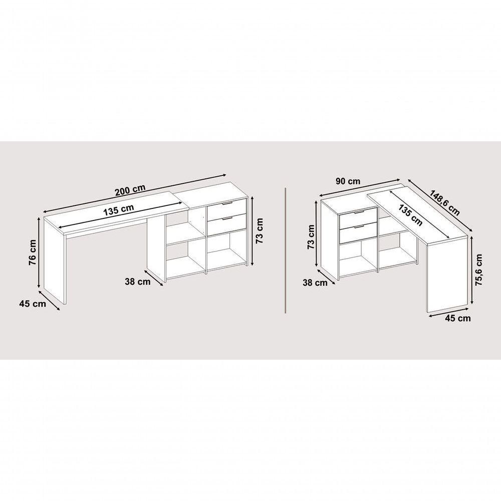 Mesa Para Computador Office Zínia Nogal - Moveisaqui - 6