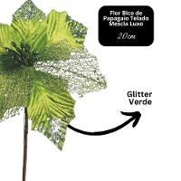 Flor Bico De Papagaio Verde Mescla Pick Natal Luxo 20cm - Magizi - 5