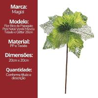 Flor Bico De Papagaio Verde Mescla Pick Natal Luxo 20cm - Magizi - 7