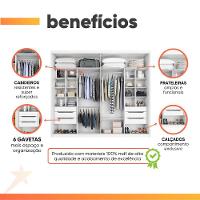 Guarda Roupas Casal 2 Portas De Correr 6 Gavetas Firenze Branco