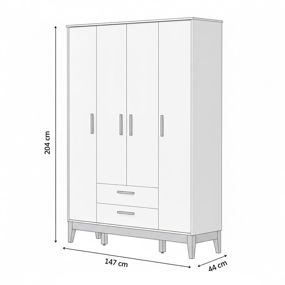 Jogo De Quarto Para Bebe Completo 4 Portas Flip Areia Com Savana - 3