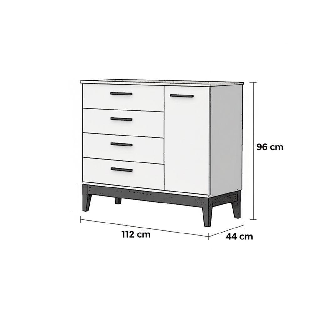 Jogo De Quarto Para Bebe Completo 4 Portas Flip Areia Com Savana - 4