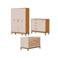 Jogo De Quarto Para Bebe Completo 4 Portas Flip Areia Com Savana - 1