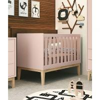 Berço Americano Classic New Rosa Fosco Com Natural - Reller - 2