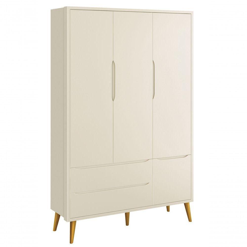 Jogo De Quarto Para Bebê Completo 3 Portas Théo New Areia Fosco Com Madeira - Moveisaqui - 6