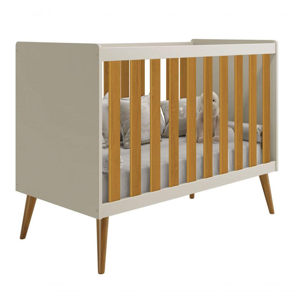 Berço Americano Retrô Isis Areia Fosco Com Savana Fosco - Moveisaqui - 1