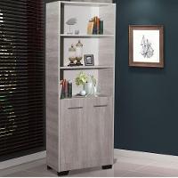 Kit 2 Estante Para Livros Onix Natural Prateleira Com Porta - 8