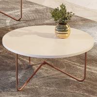 Mesa De Centro Jb 8006 Luxo Off White Pe Bronze - Moveis Jb - 2
