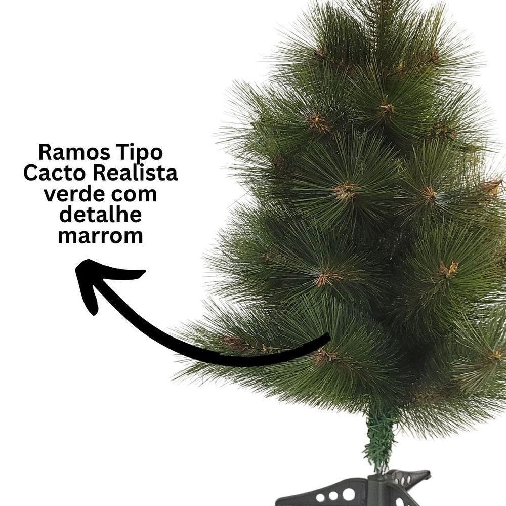 Árvore De Natal Pinheiro Cacto Verde Premium 35 Galhos 60cm - Master Christmas - 4