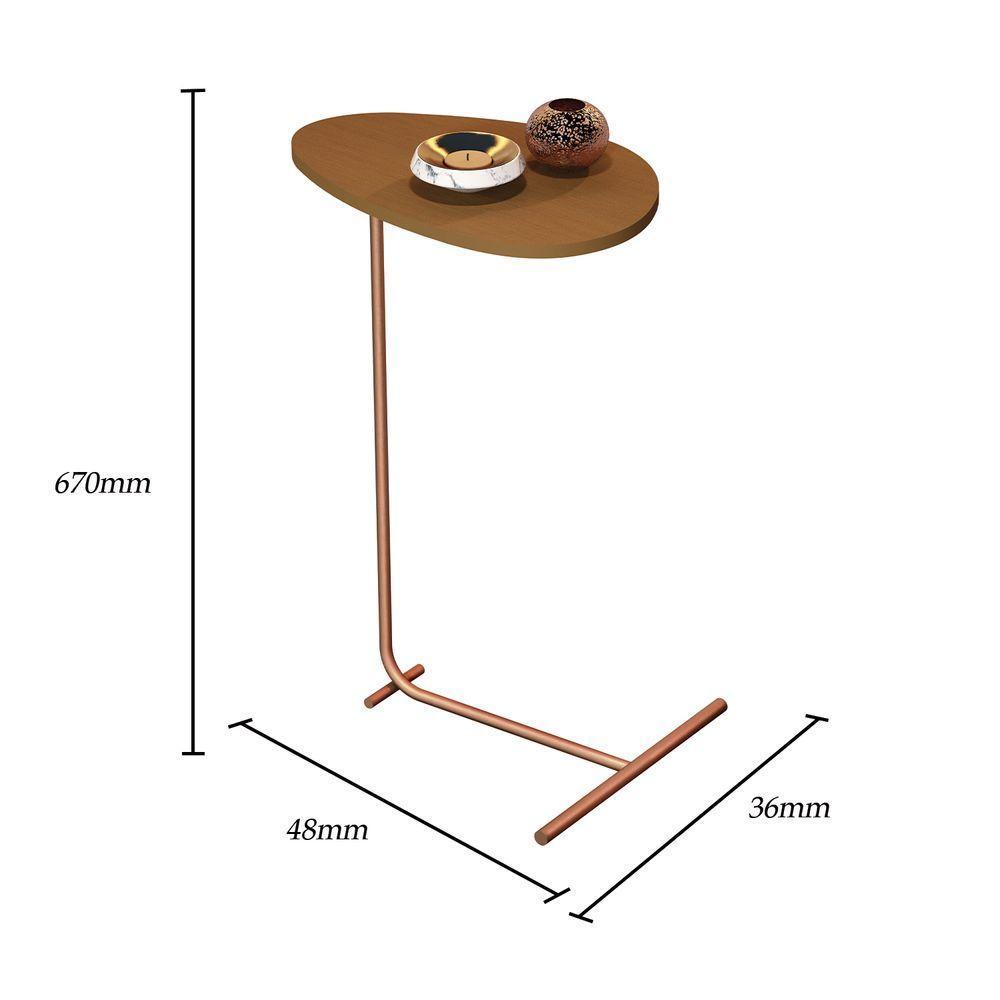 Mesa De Apoio Sofa Organic Nature Pe Bronze - Moveis Jb - 5