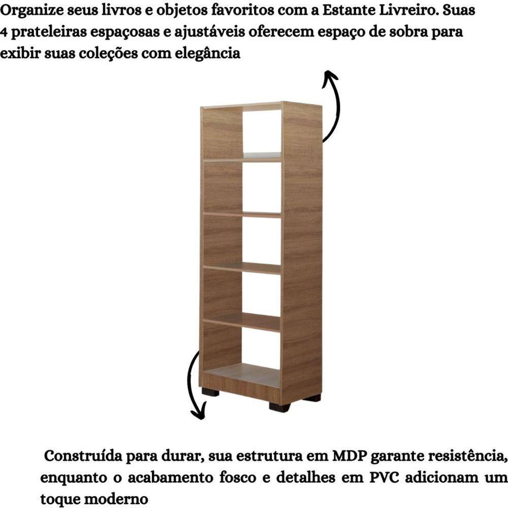 Kit Estante Para Livros Mesa Escrivaninha Giovana Mel - 2
