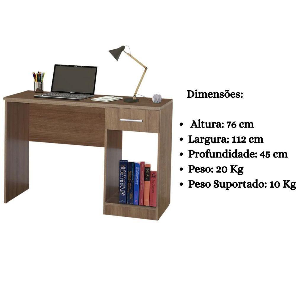 Kit Estante Para Livros Mesa Escrivaninha Giovana Mel - 6