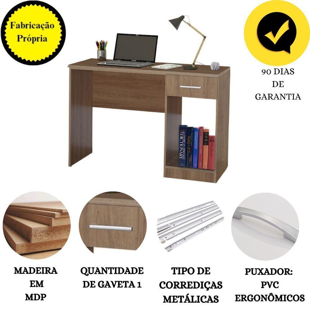 Kit Estante Para Livros Mesa Escrivaninha Giovana Mel - 7