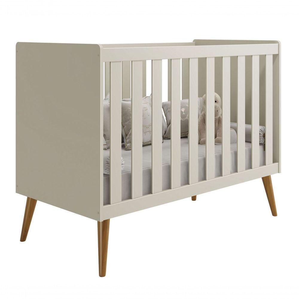 Jogo De Quarto Retrô Para Bebê Completo 4 Portas Isis Areia Fosco - Moveisaqui - 2