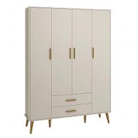 Jogo De Quarto Retrô Para Bebê Completo 4 Portas Isis Areia Fosco - Moveisaqui - 5