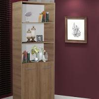 Kit 2 Estante Para Livros Onix Mel 4 Prateleira Com Porta - 9