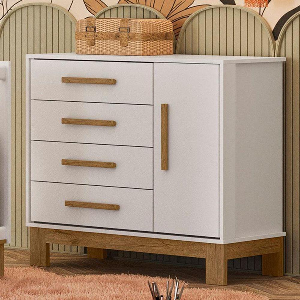 Berço Americano 4300 Fantasia E Cômoda 4355 Q Encanto Slm Branco Acetinado Com Colchão Gazin - Qmovi - 6