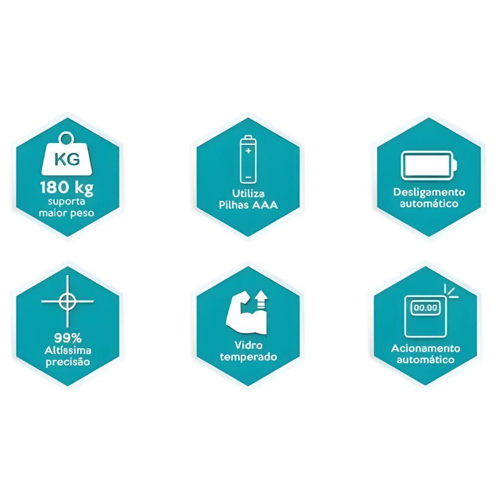 Balança Digital Corporal Dellamed Smart Até 180kg - Cinza - 5