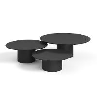 Conjunto Mesa De Centro Ava Em Madeira Preto - 1