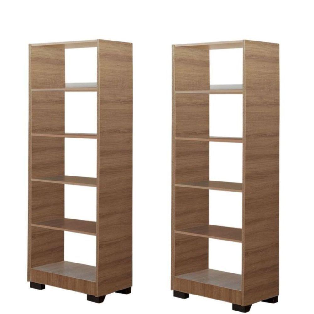 Kit 2 Estante Para Livros Onix Mel 4 Prateleira - 1