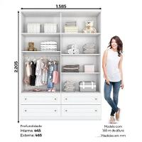 Berço Tutto New E Guarda Roupa Infantil Mississipi Ambiente 4 Portas Branco Fosco Com Colchão Gazin - Matic - 2